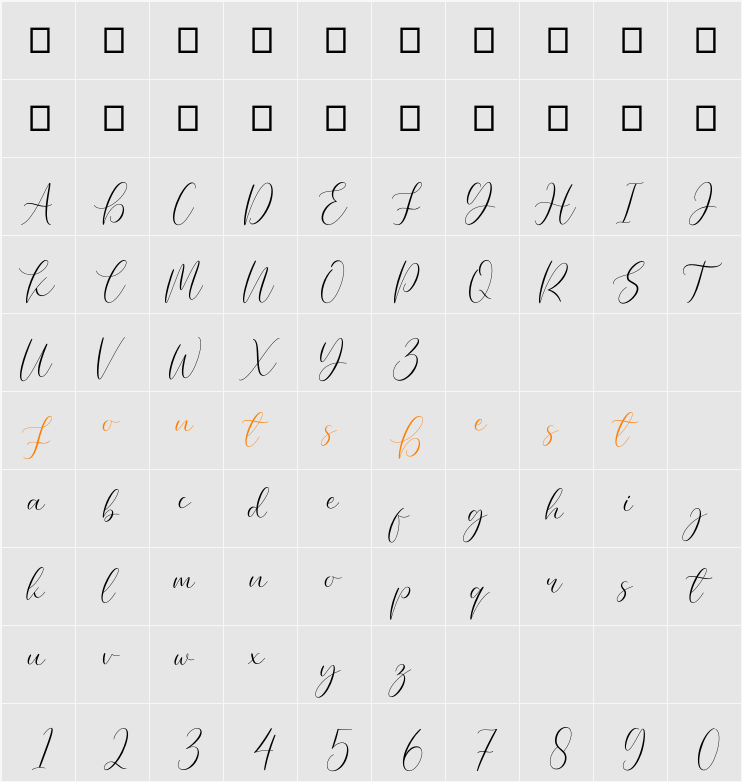Elegant DEMO Character Map