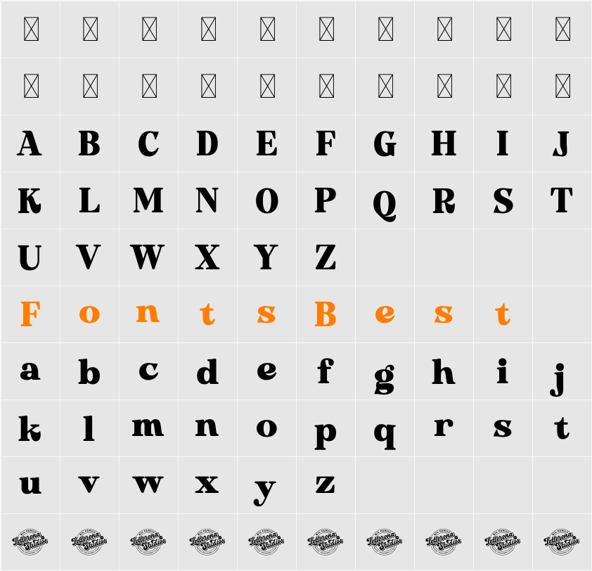 Begsta Pearl DEMO VERSION Character Map