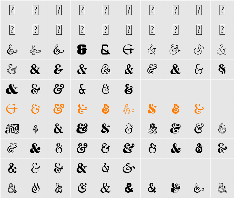 Ampersand Character Map