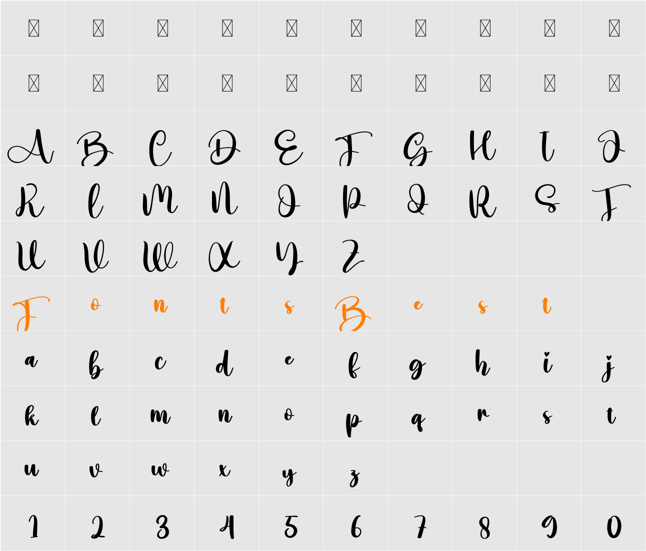 Written Character Map