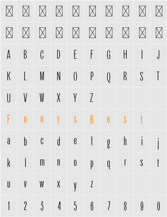 Orstavic DEMO Character Map
