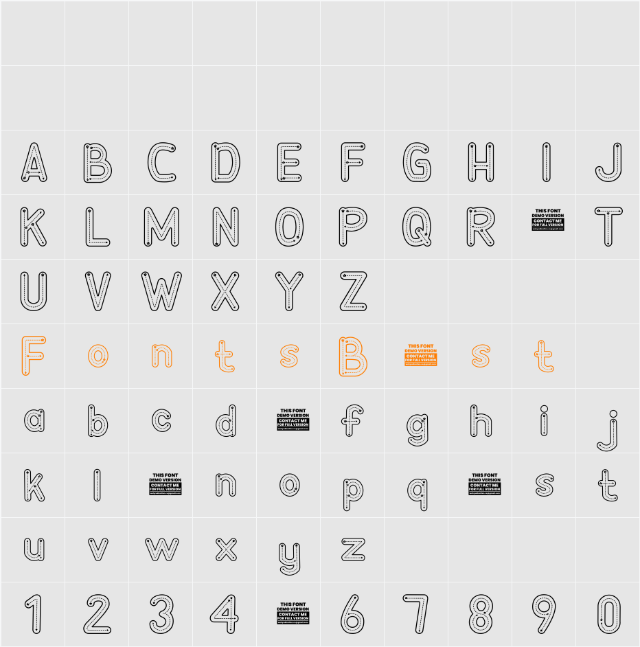ABJAD  STARS KID LINE ARROW Character Map