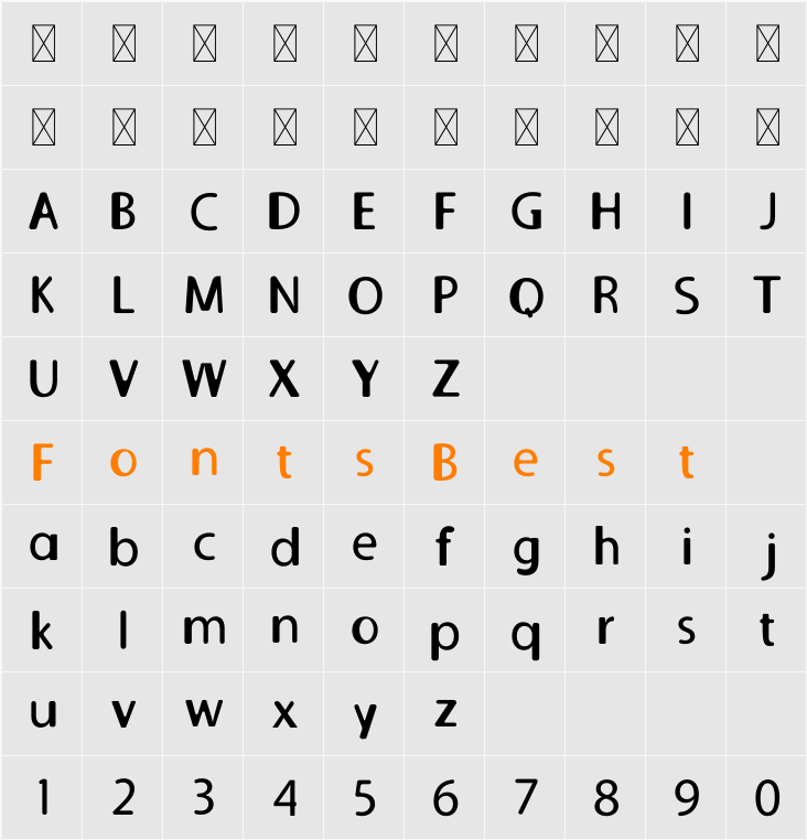 Galileo-Serif Character Map