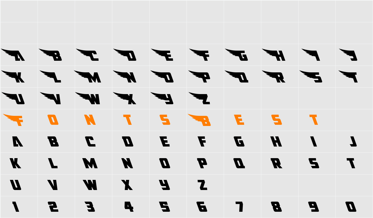 American Kestrel Leftalic Character Map