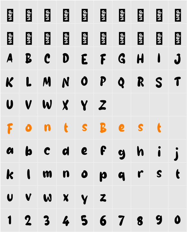 g Gelembung Character Map