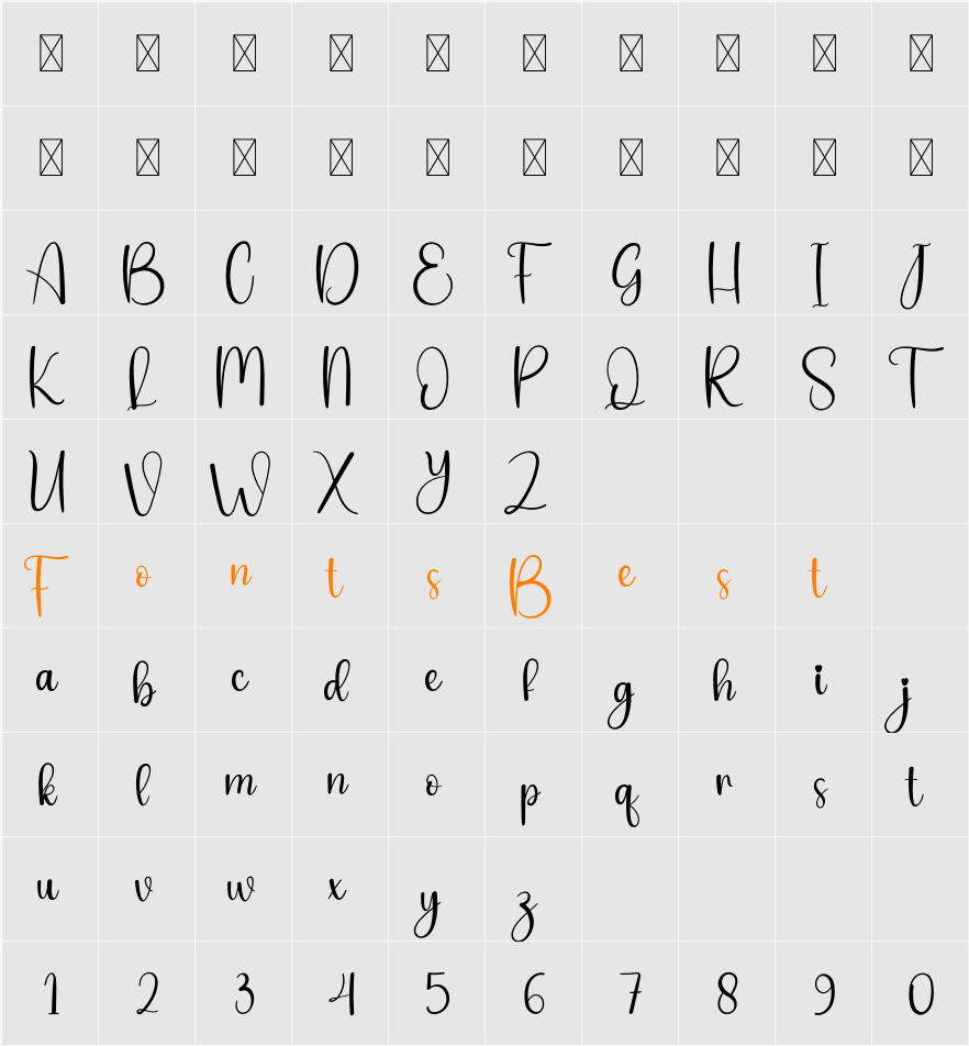 Suddenly Character Map