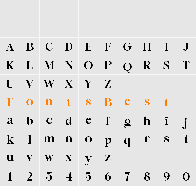 AMSTERDAM SERIF Character Map