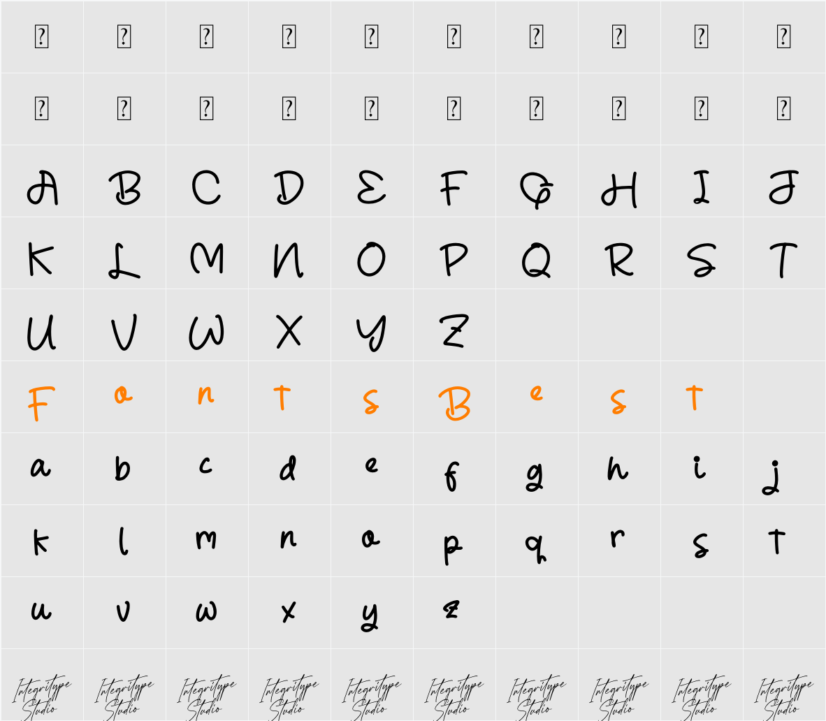 Goldyaks DEMO VERSION Character Map