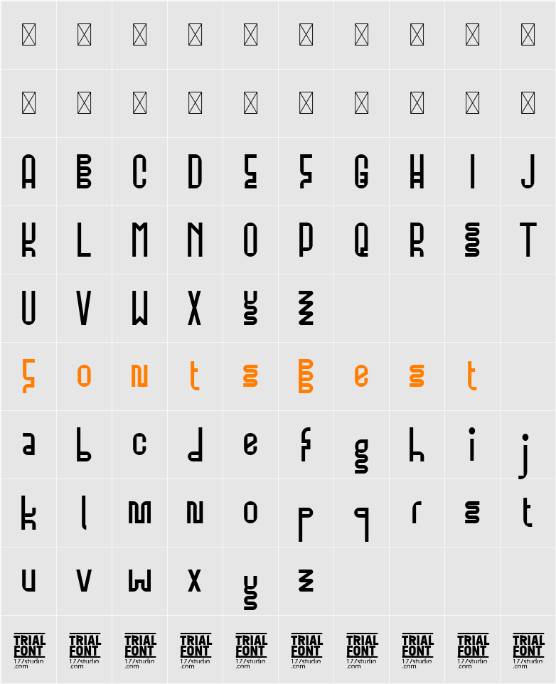 Structures Condensed Demo Character Map