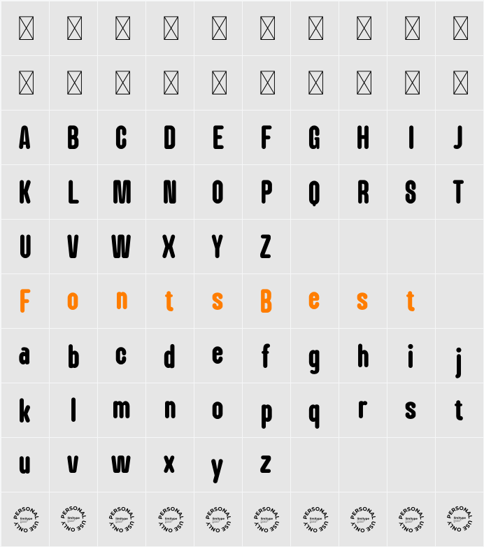 Lokanova Rounded Personal Use Character Map