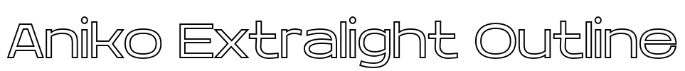Aniko Extralight Outline Font Image