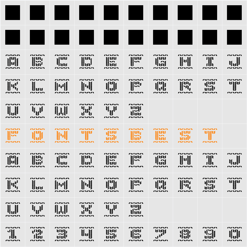 Jolly Sweater Character Map