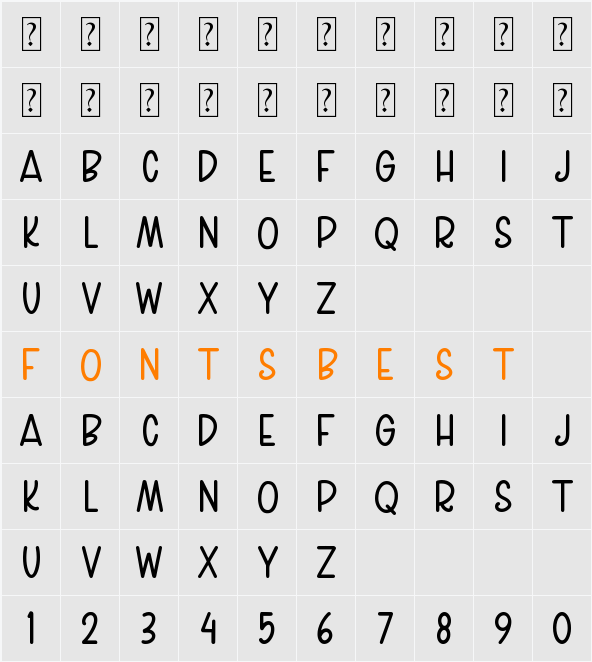 Lovely Valentine Sans Character Map