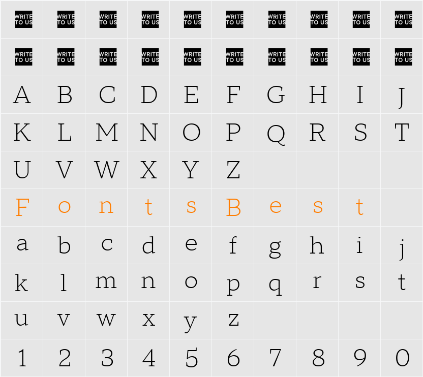 TT Norms Pro Serif Trl Lt Character Map