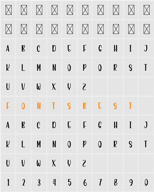 Snoweb Character Map