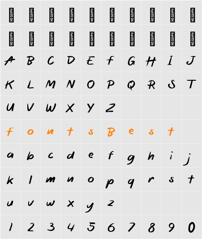 Harbeon Personal Use Character Map