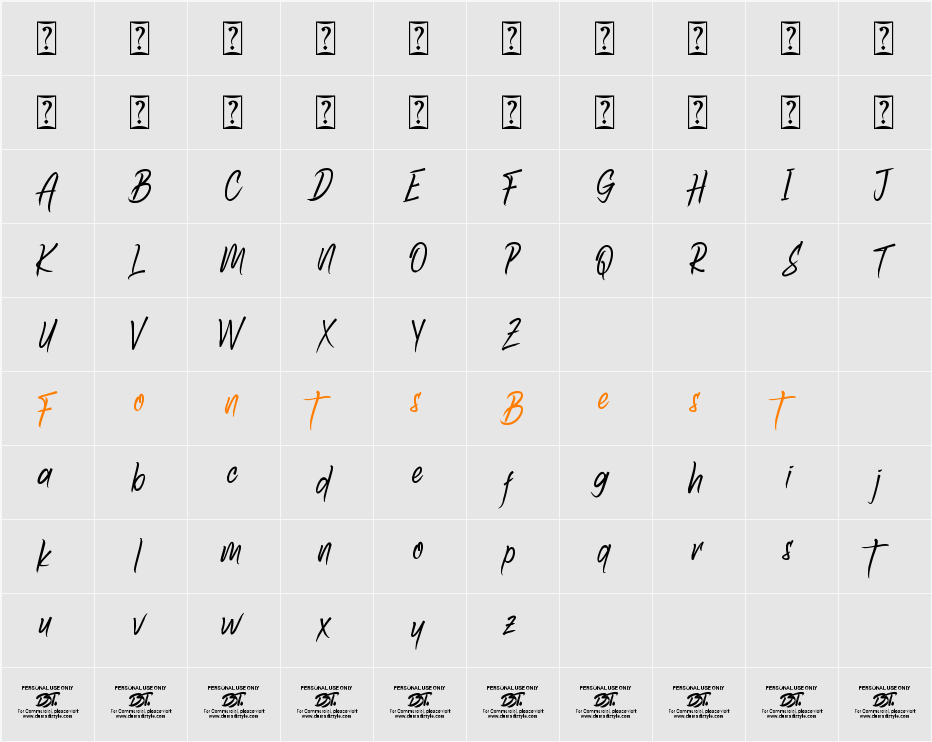 Amazoone Character Map