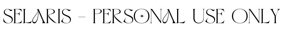 Selaris - Personal Use Only Font Image
