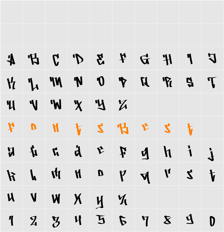 Grafybeat Character Map