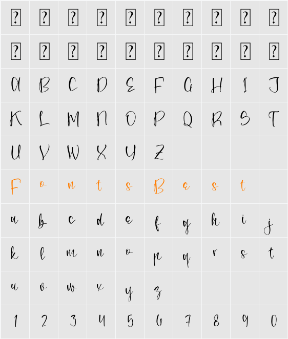 Snerffora Character Map
