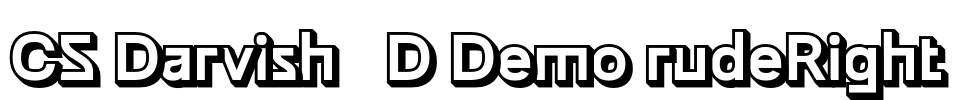 CS Darvish 3D Demo rudeRight Font Image