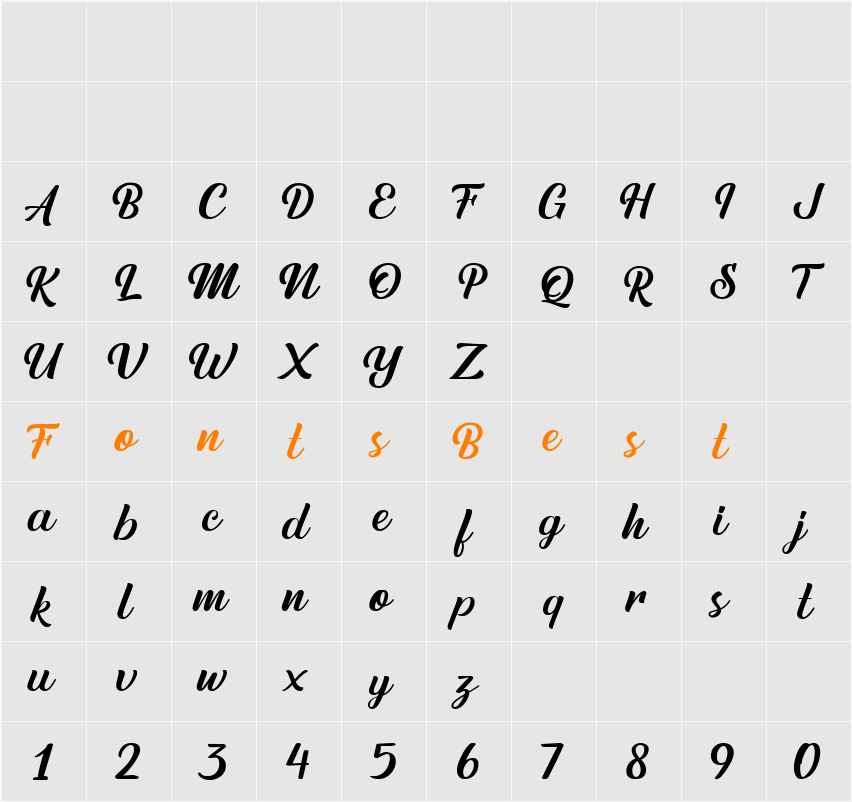 Austein Script Character Map