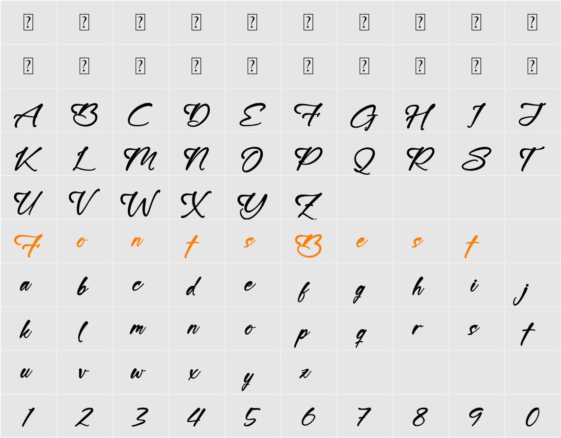 Hustfelds Rashgella Character Map