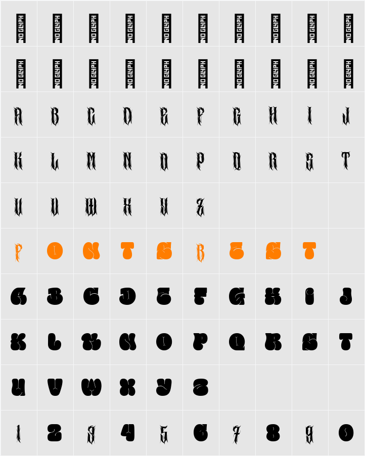 Bubble Core Character Map