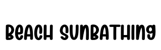 Beach Sunbathing Font Image