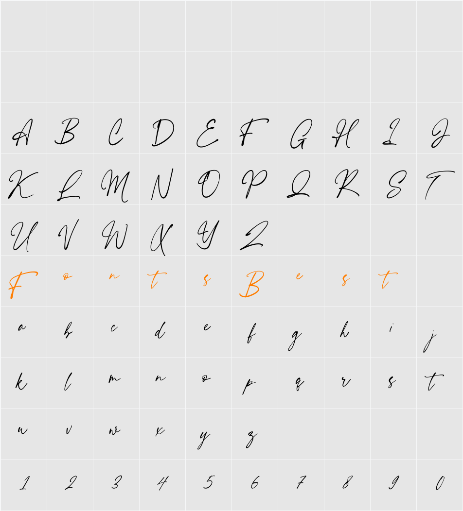 Hillsand Character Map