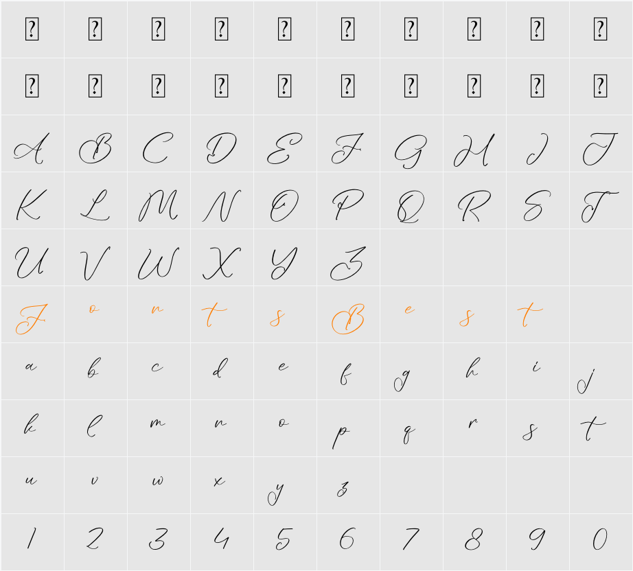 Adorytta Character Map