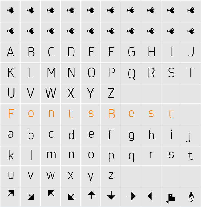 Garota Sans Character Map