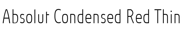 Absolut Condensed Red Thin Font Image