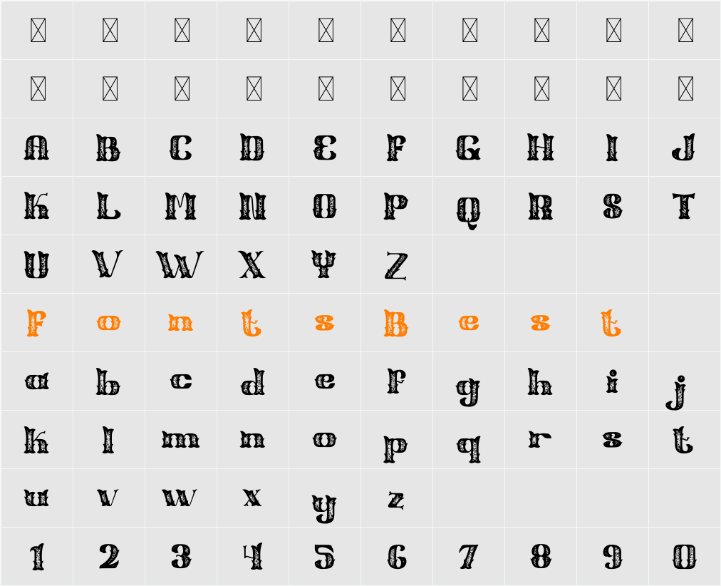 Shell Mera Stamp Character Map