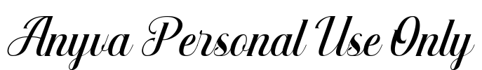 Anyva Personal Use Only Font Image