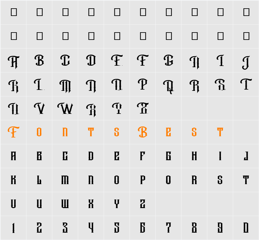 Hanzow Sewick Character Map