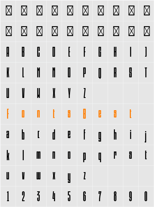 Psilograph Character Map