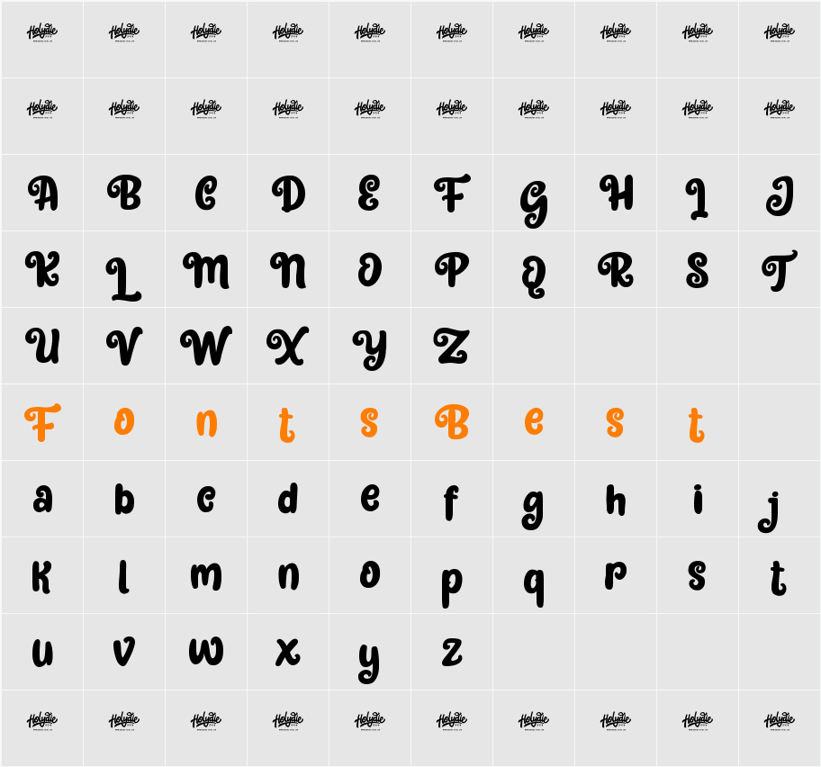 Sweety Rasty Character Map