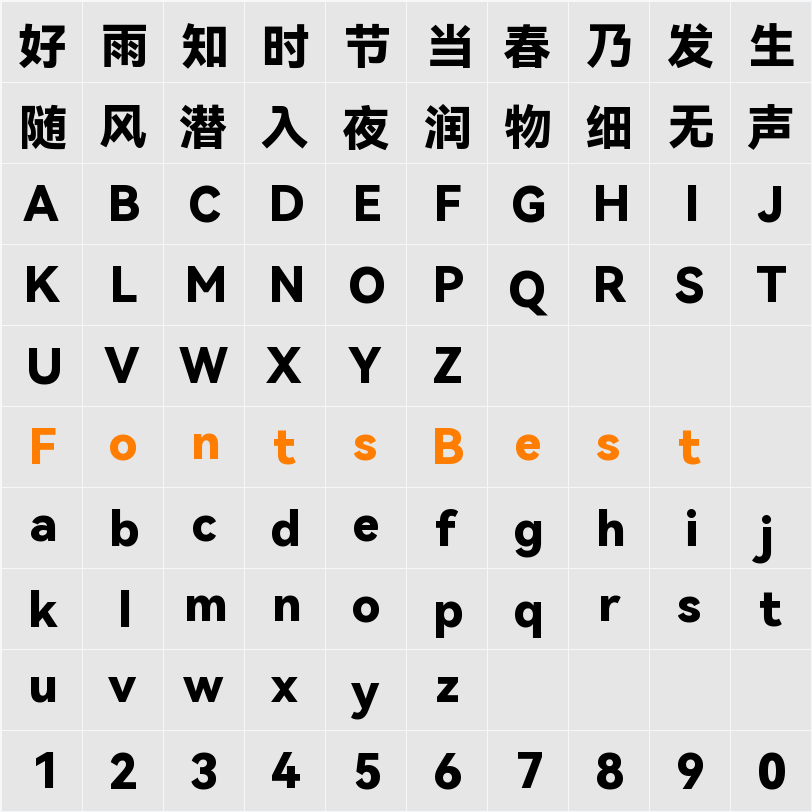 HarmonyOS Sans SC Black Character Map