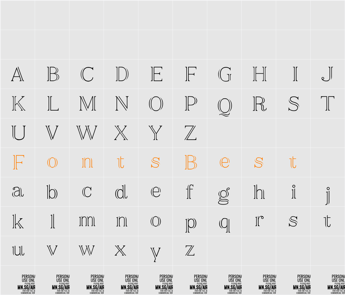 Airium PERSONAL USE ONLY Character Map