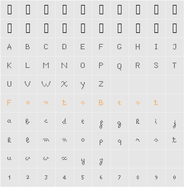 ACSF Brave light Character Map