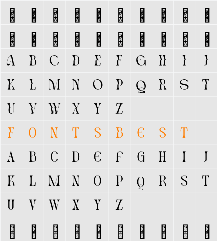 Evagir Demo Font Character Map