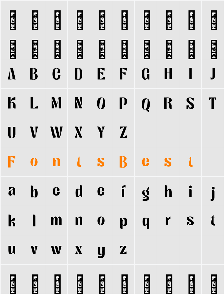 Satigof Character Map