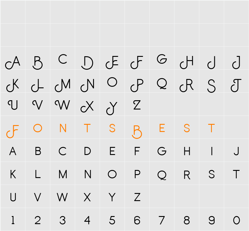 Bluzonir Character Map