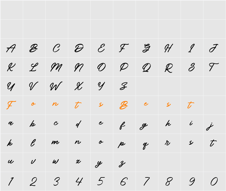 Catalyst Script Character Map