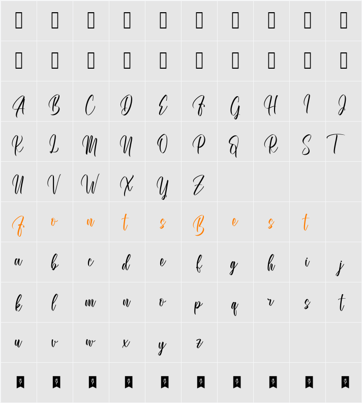 Amstallova Character Map