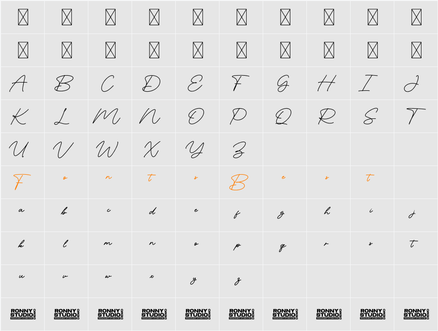 Brilian Signature Character Map