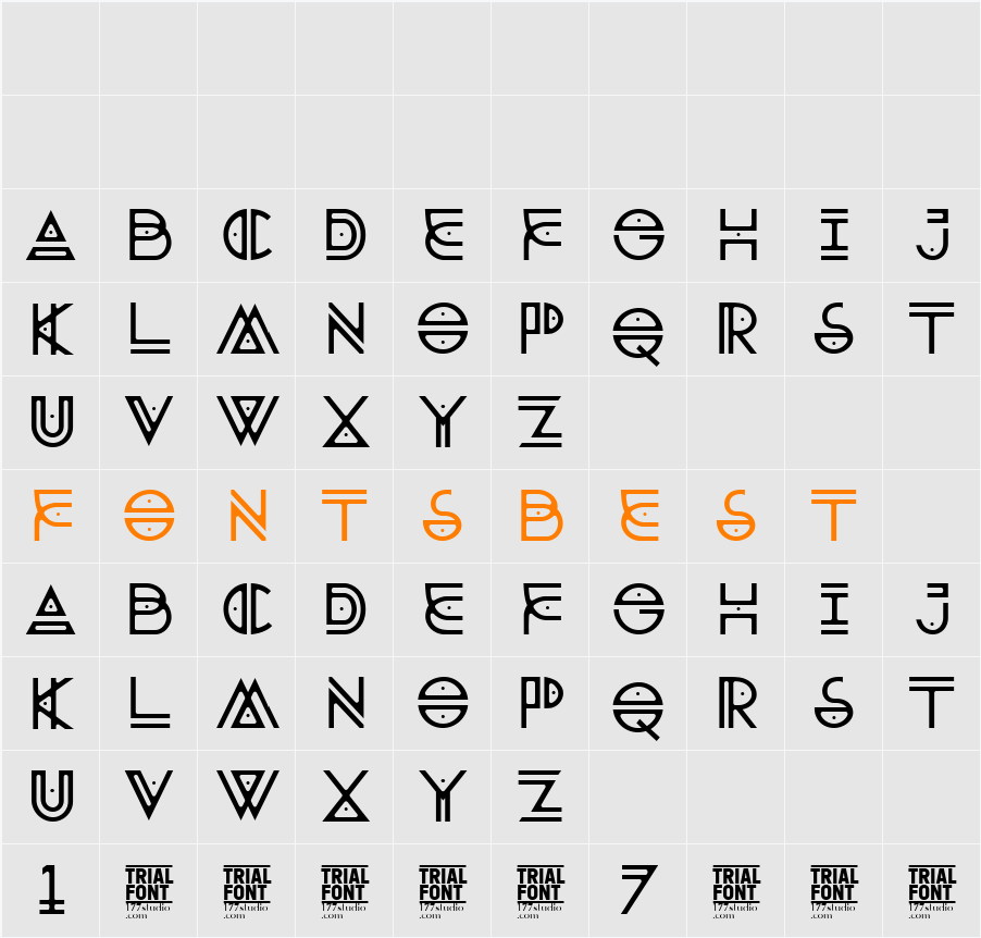 Asember Ligature Demo Character Map