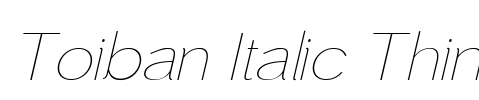 Toiban Italic Thin Font Image