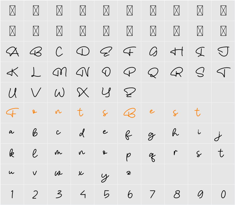 Mately Bold DEMO Character Map